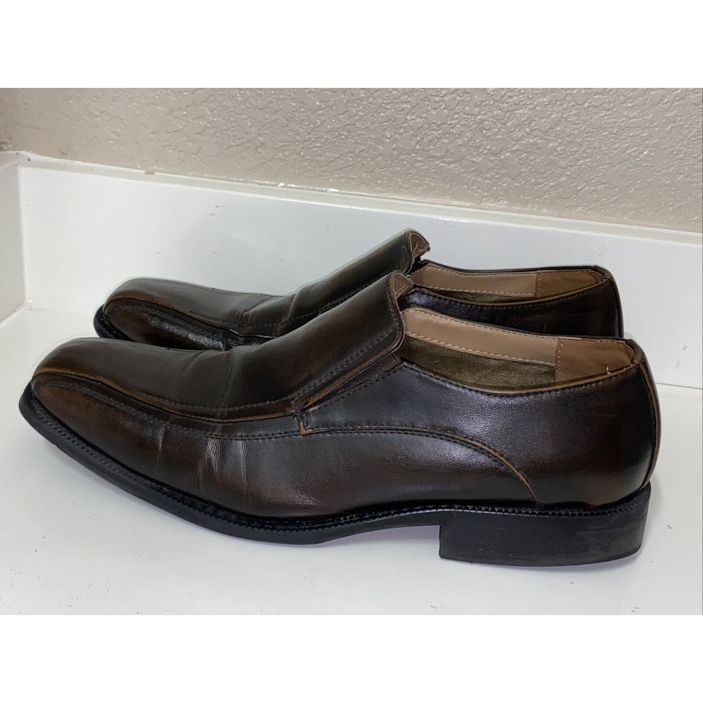 J.Ferrar JF Oxford Loafer Slip On Men's Dress Shoes Brown Leather Sz 11 014-2901